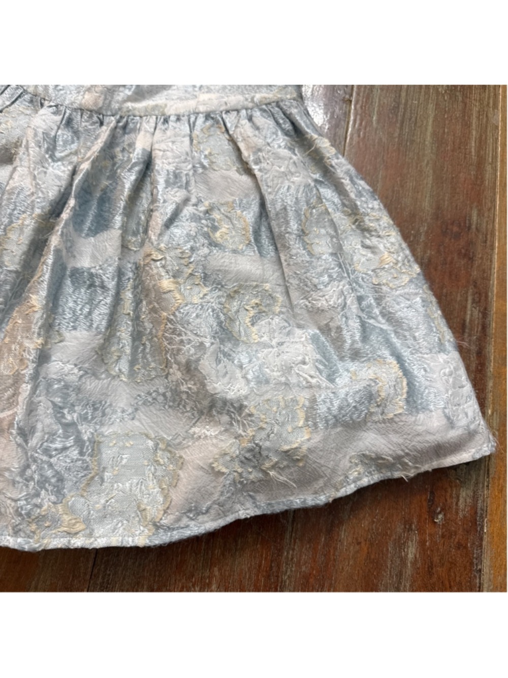 Stine Goya SGHari Cutout Metallic Floral Jacquard Peplum Cami Top Ice Blue XS - Picture 4 of 13